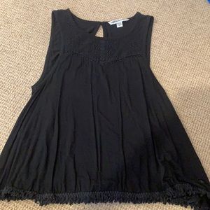 Black tassel bottom tank top